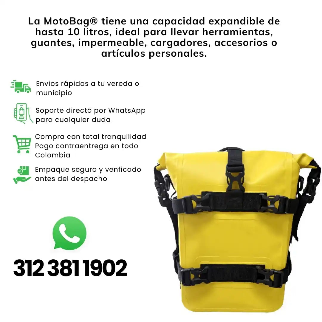 MotoBag® Bolsa Impermeable Para Moto 10LT