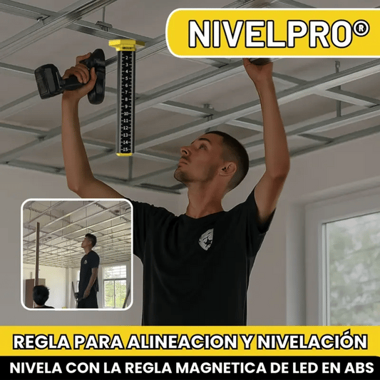 NIVELPRO® REGLA MAGNETICA PARA ALINEACION Y NIVELACIÓN DE PAREDES, CERAMICAS, PERFILES Y CIELOS RASOS