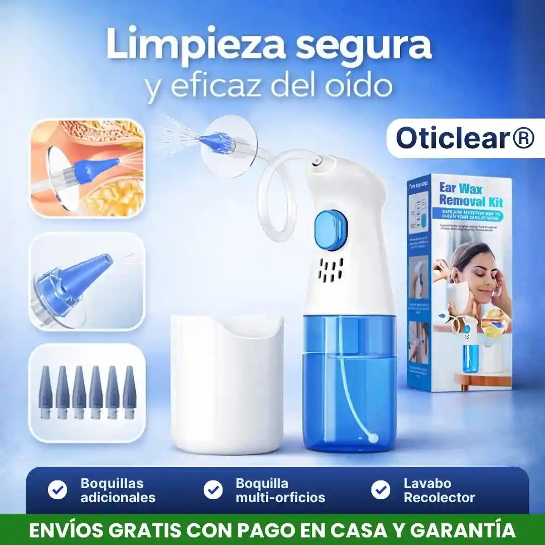 Oticlear® Limpieza Lavado De Oidos Kit Profesional