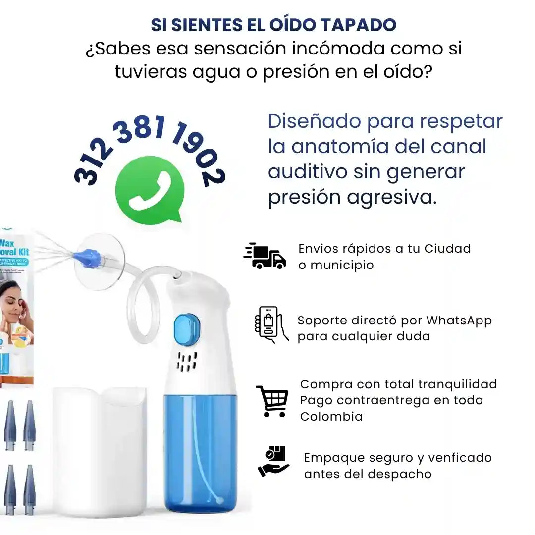 Oticlear® Limpieza Lavado De Oidos Kit Profesional