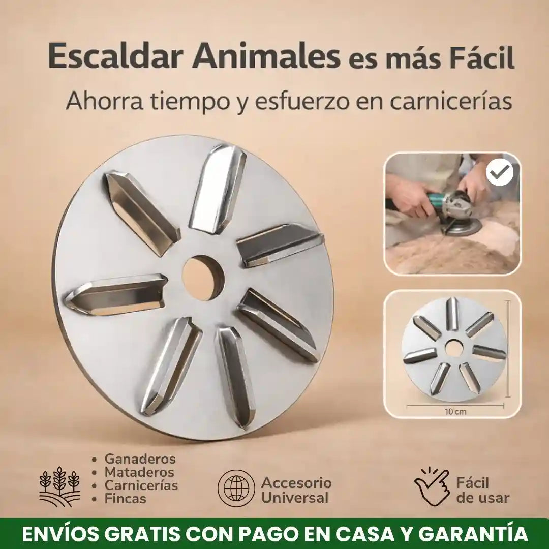 PELOSCUT® DISCO RASPADOR PARA QUITAR PELOS DE CERDOS, VACAS Y ANIMALES DE CORRAL