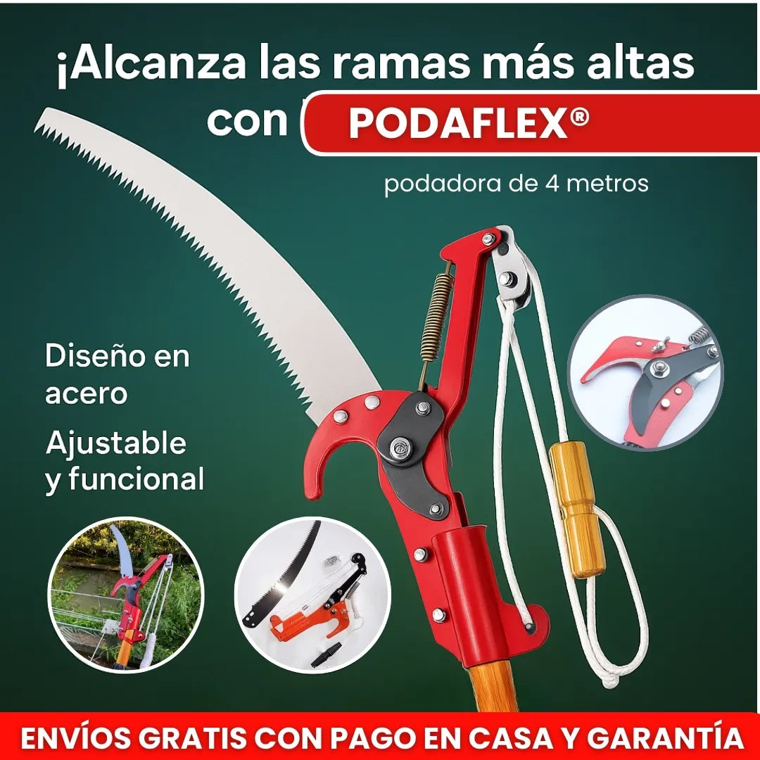 PODAFLEX® TIJERA PODADORA TELESCOPICA CON SIERRA PARA CORTAR Y PODAR RAMAS