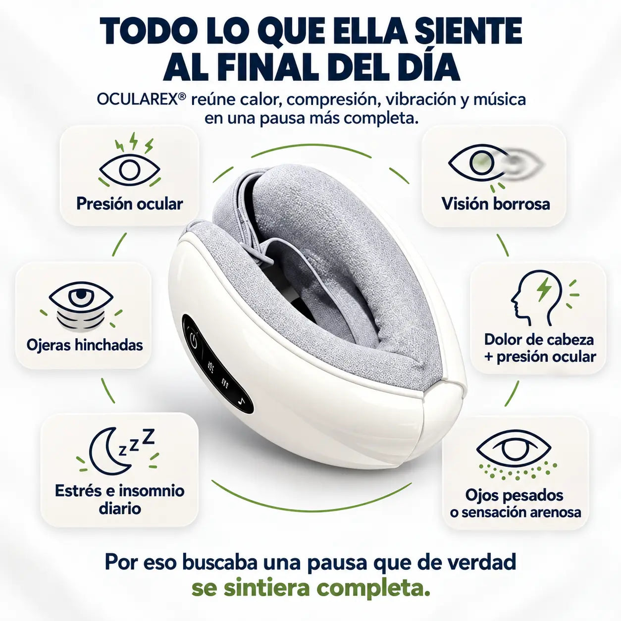 OCULAREX® | Terapeuta Ocular Inteligente con calor, vibración y musicoterapia 4 en 1