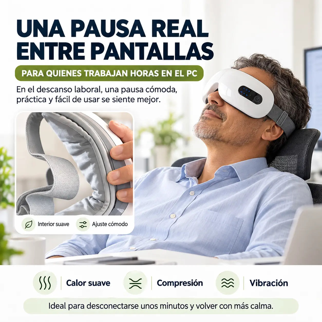 OCULAREX® | Terapeuta Ocular Inteligente con calor, vibración y musicoterapia 4 en 1