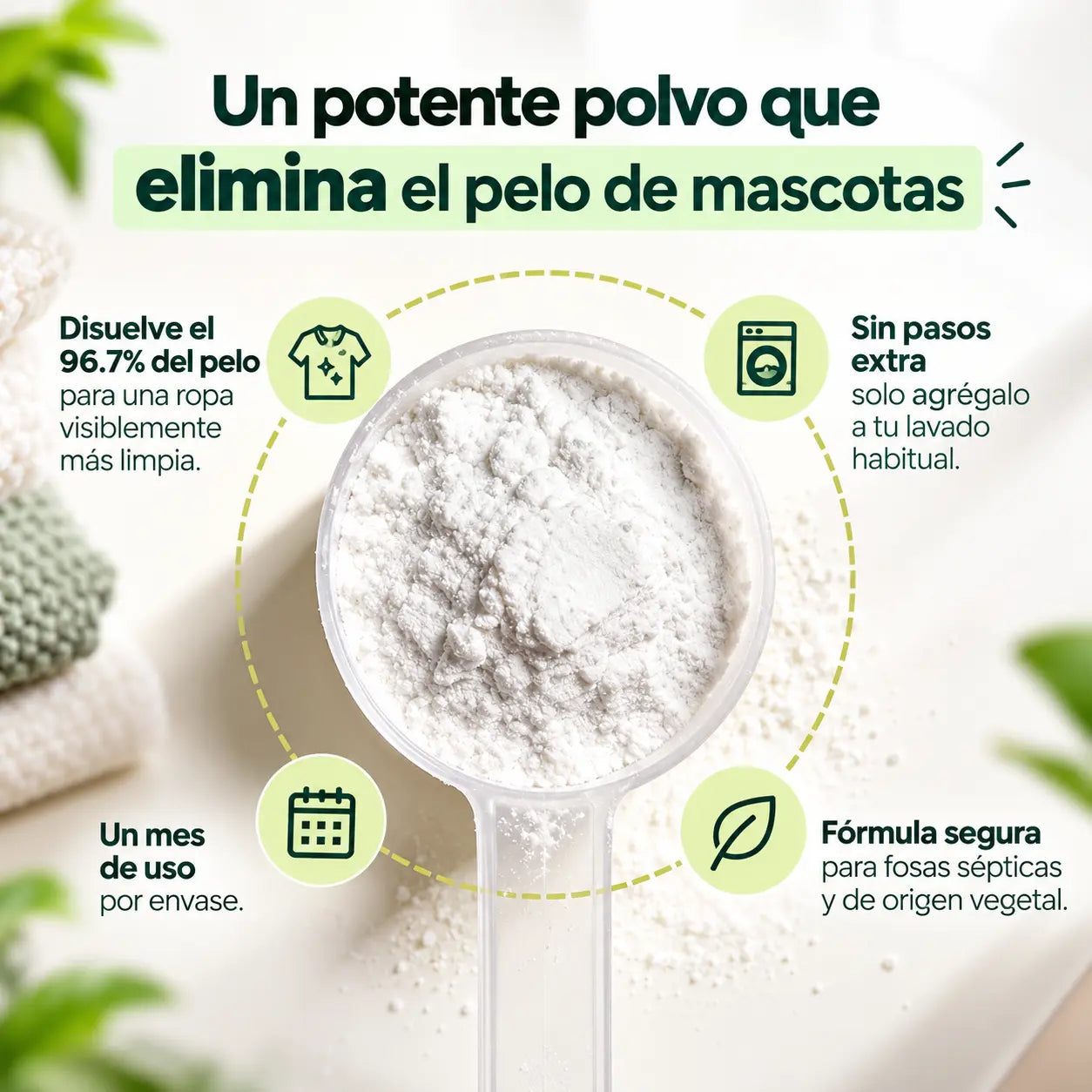 FURWASH® | Polvo Disolvedor de Pelo de Mascotas para Lavadora