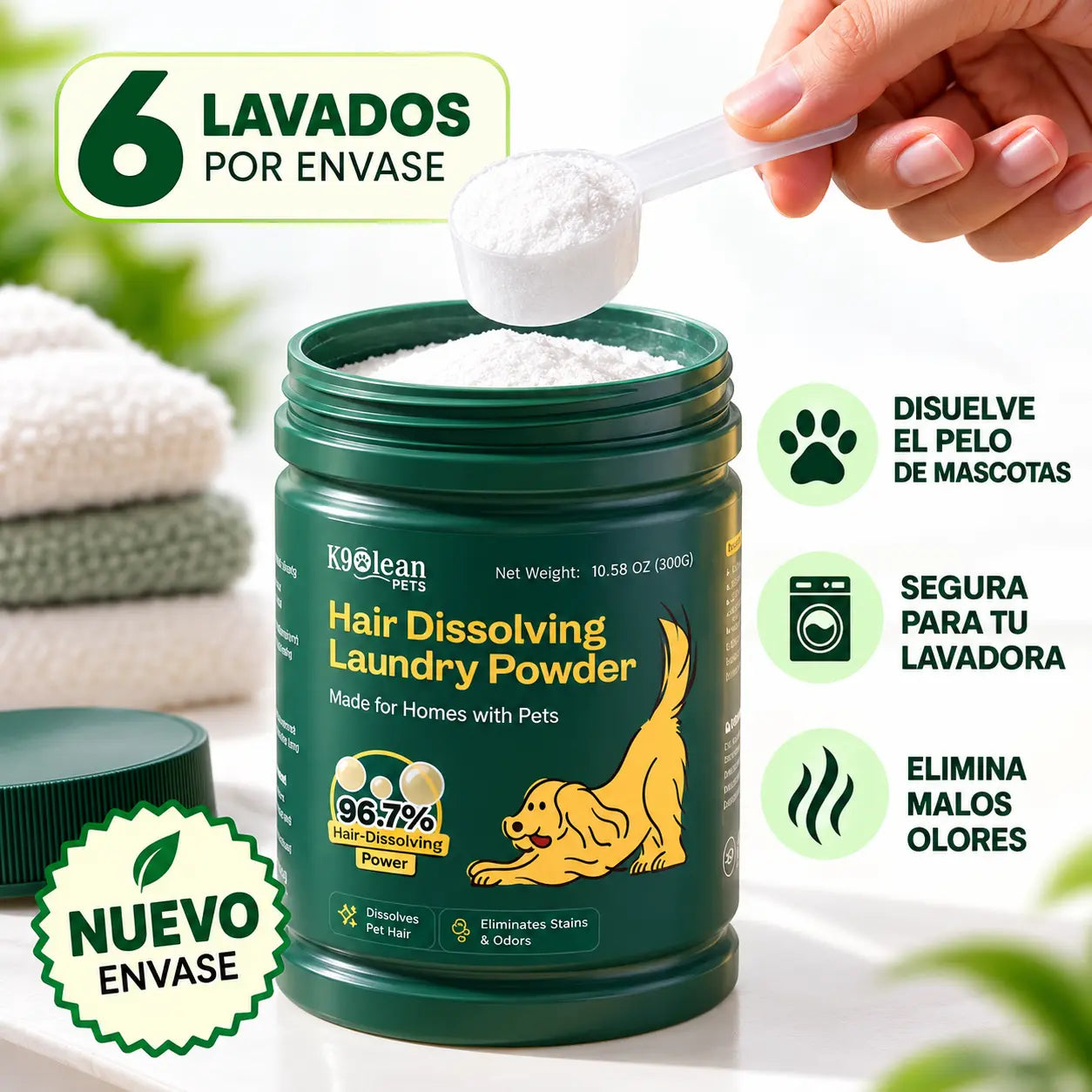 FURWASH® | Polvo Disolvedor de Pelo de Mascotas para Lavadora