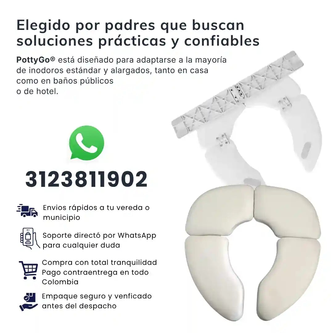 PottyGo® Reductor De Sanitario Portátil Para Niños para viajes al aire libre, para hotel, para el hogar, Asiento antideslizante.
