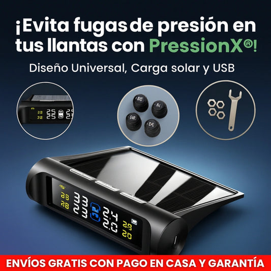 PressionX® Sistema solar de monitoreo de presión de neumáticos