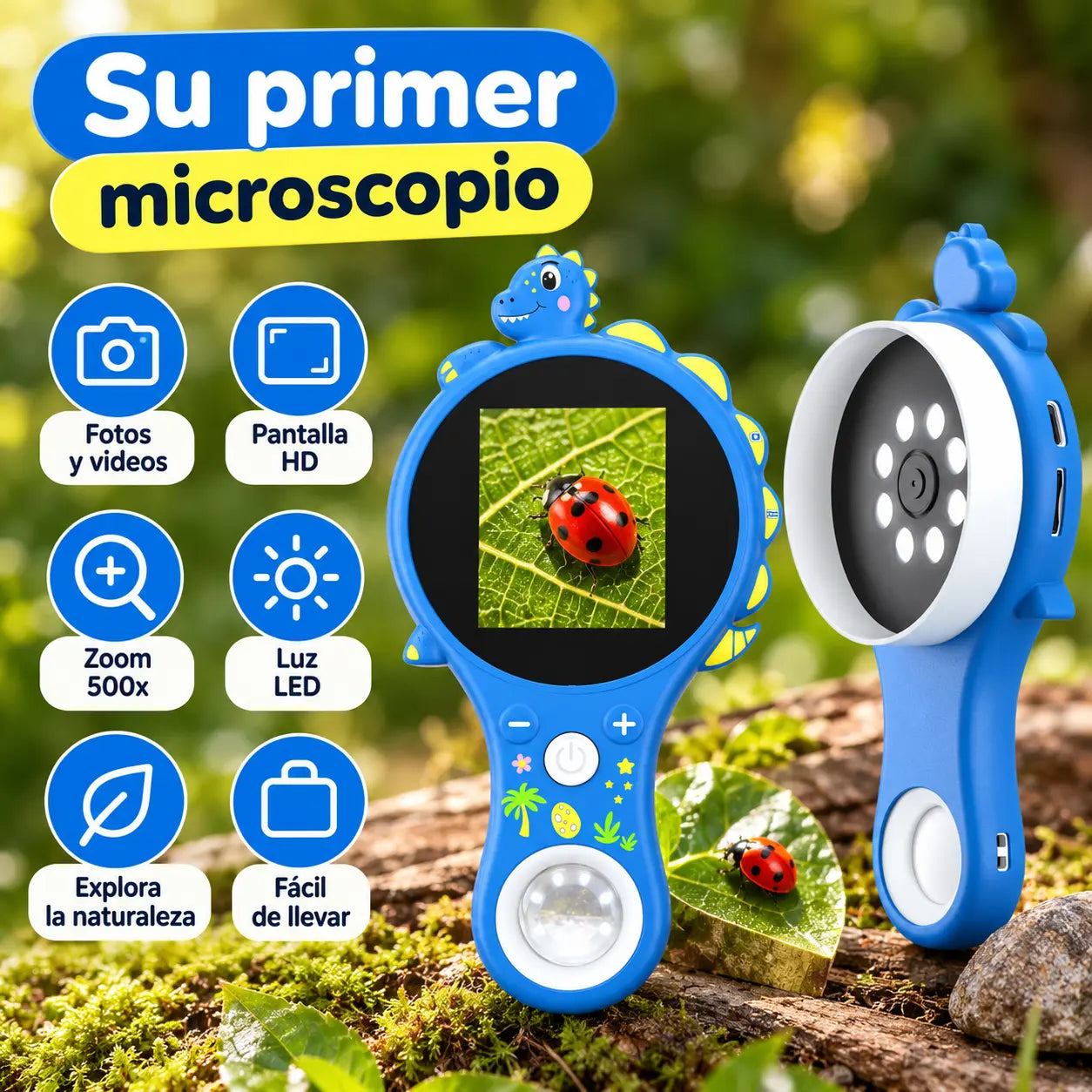 EXPLORIX® Microscopio de vídeo digital infantil con pantalla