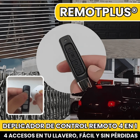 REMOTPLUS® DUPLICADOR 4 EN 1 DE CONTROL REMOTO 433MHZ UNIVERSAL, PARA CARROS, REJAS Y VENTANAS ELECTRICAS