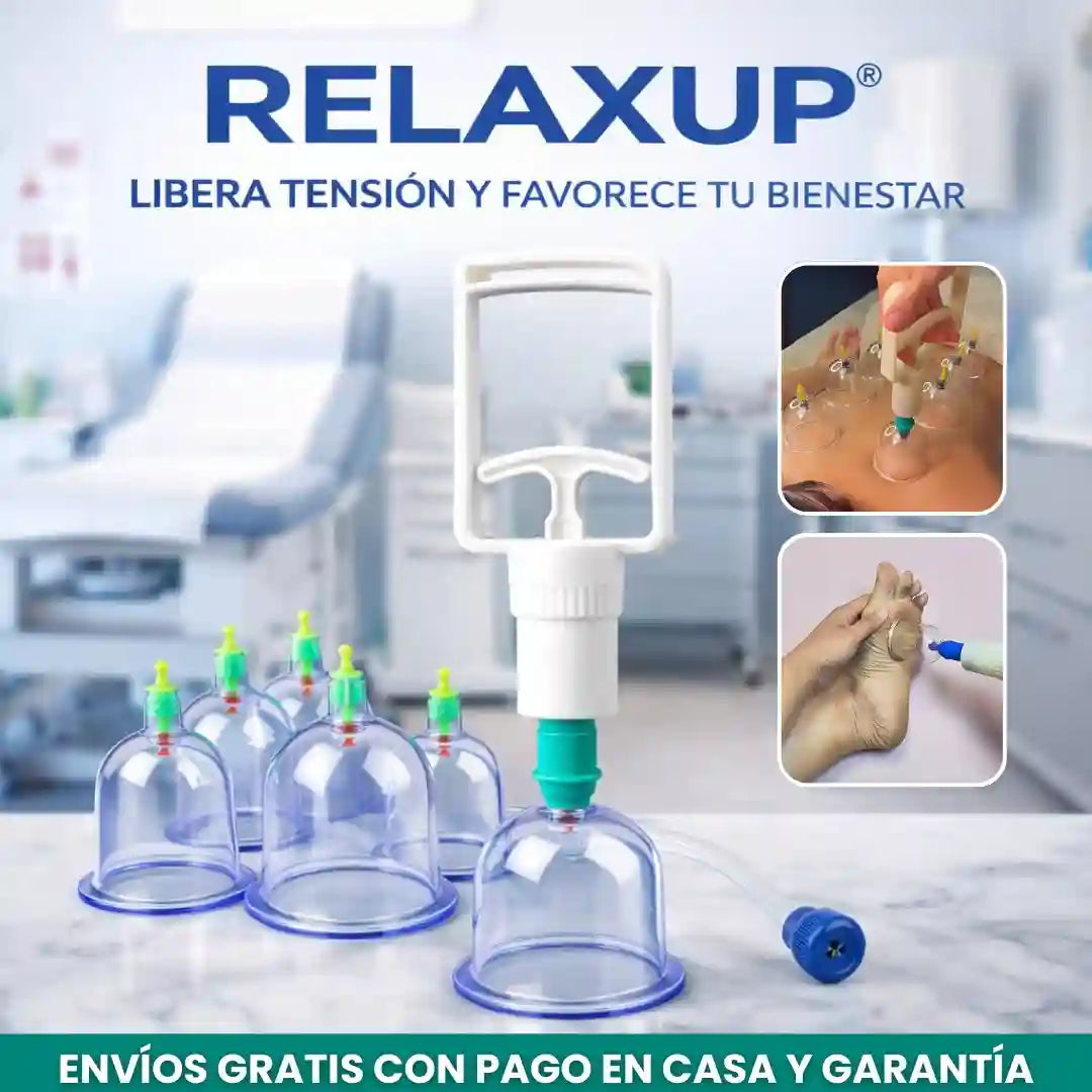 Relaxup® KIT 6Pz Terapia de cupping para aliviar tensiones dolor y circulación Ventoterapia