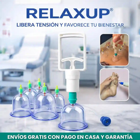 Relaxup® KIT 6Pz Terapia de cupping para aliviar tensiones dolor y circulación Ventoterapia