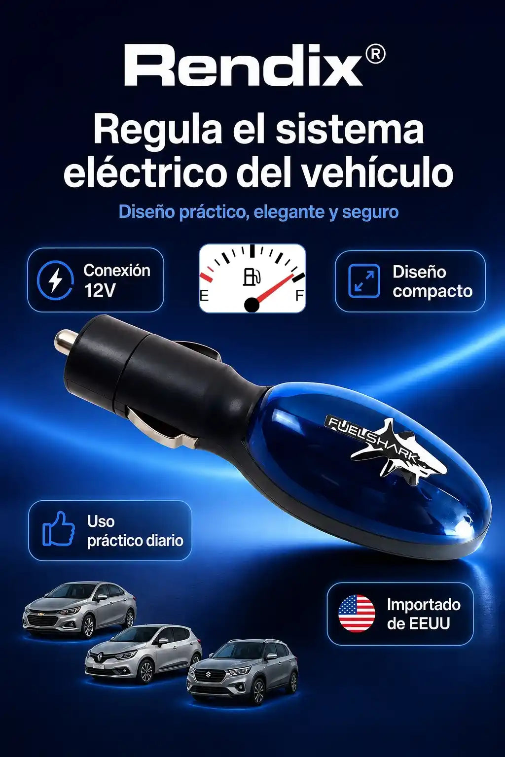 Rendix® Ahorrador De Combustible Neosocke 12V para Carros