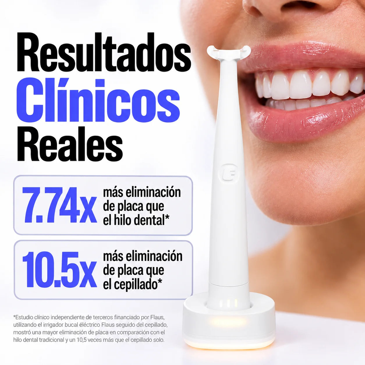 DentFlaus® Kit irrigador bucal Eléctrico con Hilo Dental Sónico