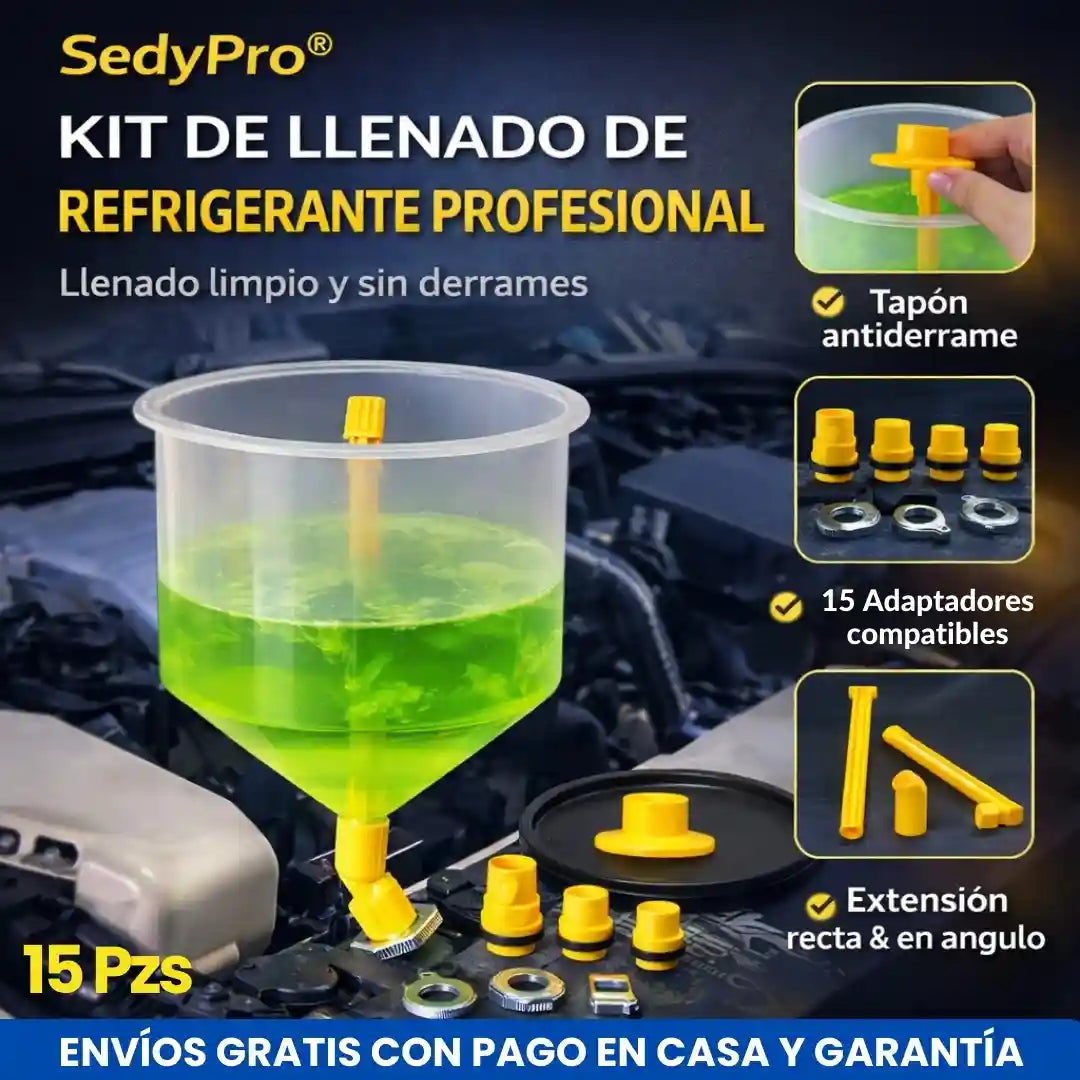 SEDYPRO® Embudo De Carro 15 Pzas Para Refrigerante