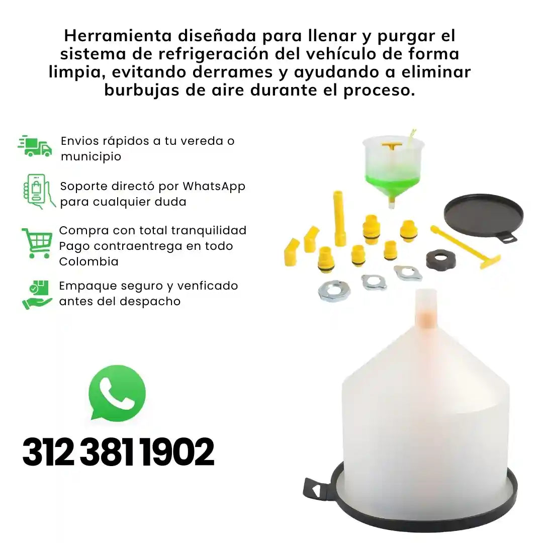 SEDYPRO® Embudo De Carro 15 Pzas Para Refrigerante