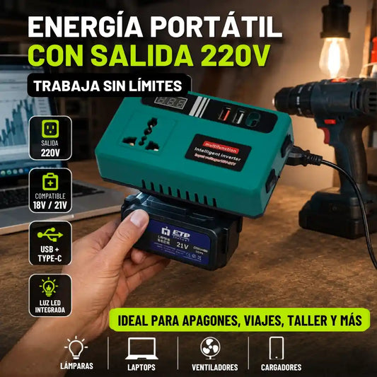 EnerMax® Inversor Convertidor De Baterias 220V