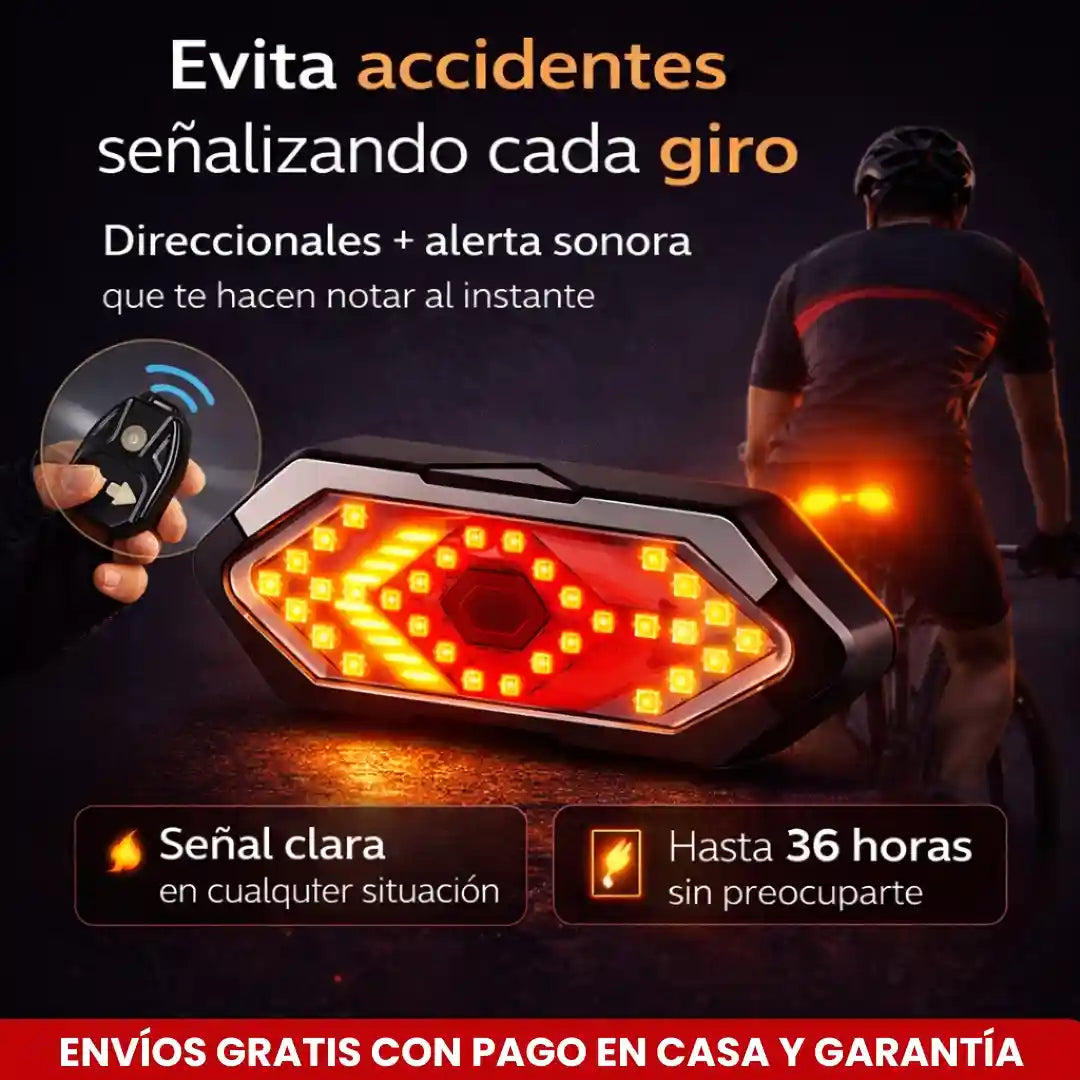 Turnix® Aumenta tu seguridad en bici hasta 10X Luces Led Direccionales para Bicicleta
