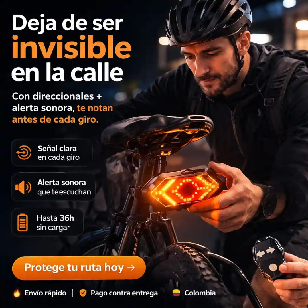 Turnix® Aumenta tu seguridad en bici hasta 10X Luces Led Direccionales para Bicicleta