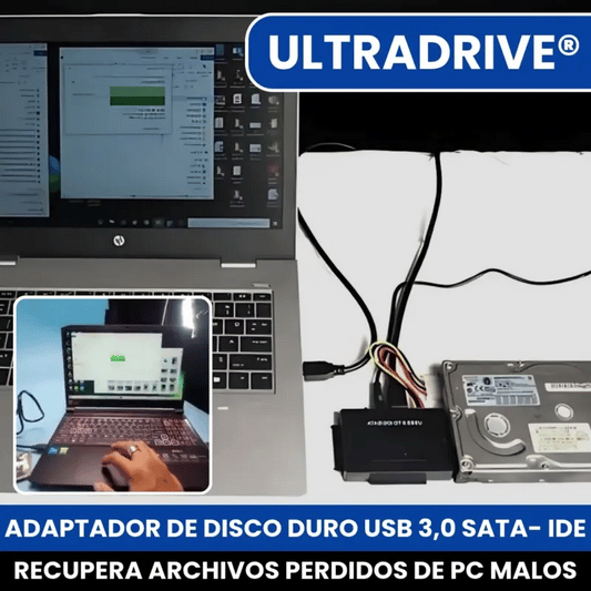 ULTRADRIVE® ADAPTADOR DE DISCO DURO USB 3,0 SATA- IDE CONVERTIDOR 2,5/3,5 IDE SATA HDD SSD - 12V 2A