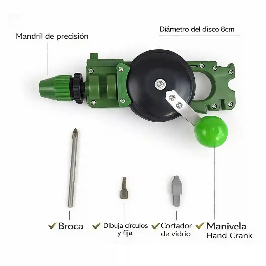 VitraCut® Cortador de vidrio multifuncional con taladro y afilador de cuchillos