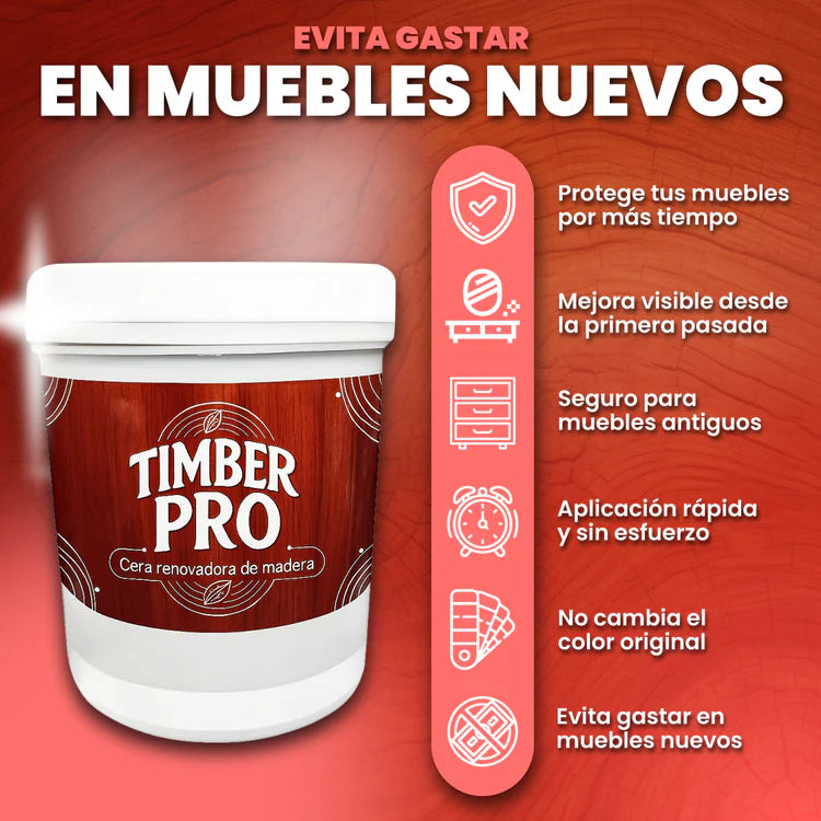 Timberpro® Cera Renovadora De Madera Recupera tus muebles al instante