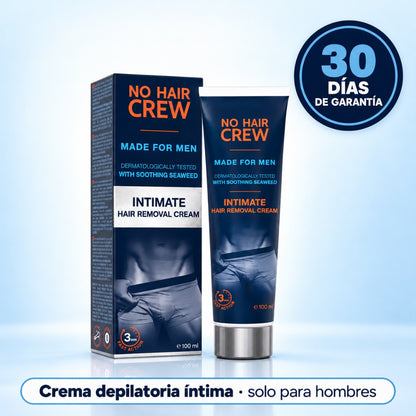 Caja y tubo NO HAIR CREW, crema depilatoria íntima solo para hombres, con 30 días de garantía