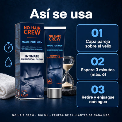 Así se usa NO HAIR CREW en 3 pasos